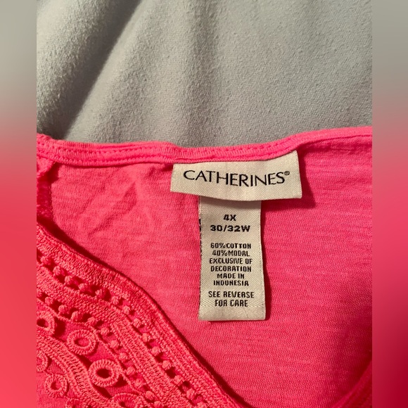 SALE 2/25, 3/30, 4/35!! Catherines Cotton Modal Pink shirt sz 4X (30/32W). - Picture 4 of 7